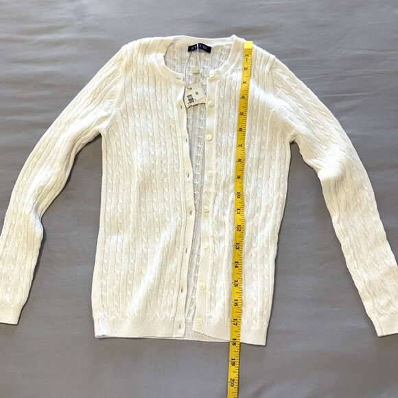 NWT 2 White Knitted Toddler Cardigans. Button Down. Ribbed. Unisex - Picture 9 of 11